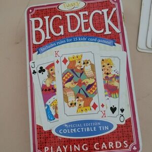 Fun-Dex Big Deck Playing Cards Collectible Tin Special Edition Card Games Kids